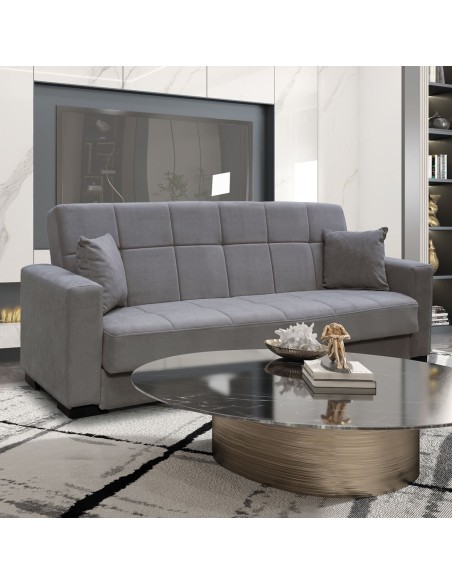 CARSON Sofa-Bed with Storage 3-Seater - Fabric Grey