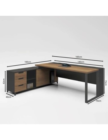 PROLINE Γραφείο Αναστρέψιμη Γωνία, 3...