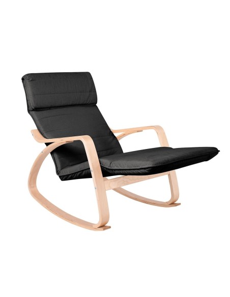 HAMILTON Super Relax Armchair Natural (Birch)-Fabric Black