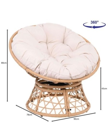 ROLLY Revolving Armchair-Wicker...