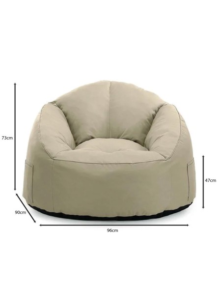 JAZZ Lounger Bean Bag Sand (Taupe) waterproof
