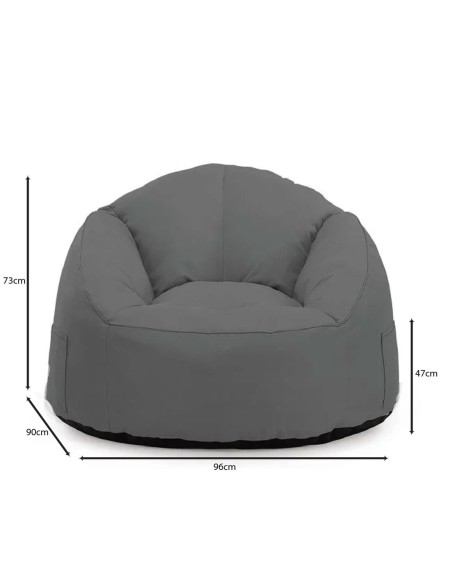 JAZZ Lounger Bean Bag Dark Grey waterproof