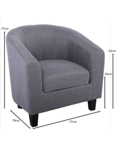 BOGA Armchair Grey Fabric