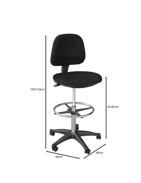 BF501 Reception-Cashier Bar Stool, Black