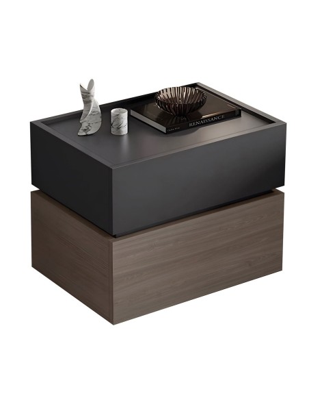 VANITY Κομοδίνο 2 Συρτάρια Αποχρώσεων Sonoma Oak & Grey, με Αποσπώμενα χρωματικά Μέρη