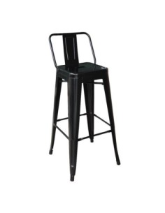 RELIX Bar Stool w-Back Metal Black