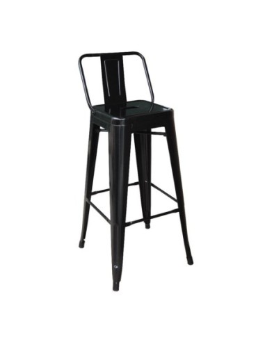 RELIX Bar Stool w-Back Metal Black