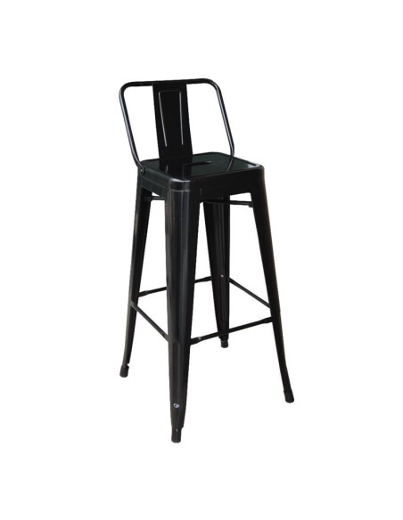 RELIX Bar Stool w-Back Metal Black
