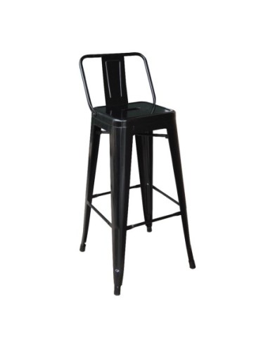 RELIX Bar Stool w-Back Metal Black