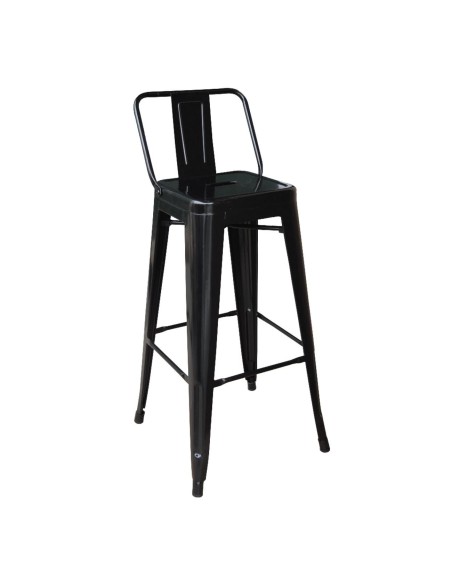 RELIX Bar Stool w-Back Metal Black