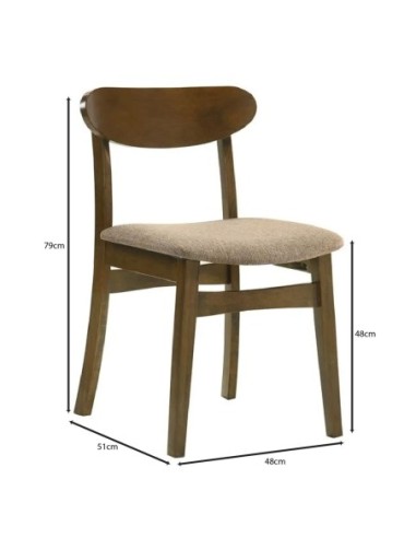 DOM Chair Walnut (Fabric Brown)