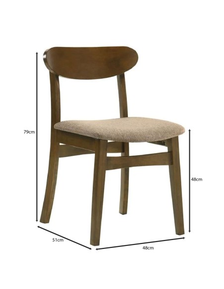 DOM Chair Walnut (Fabric Brown)