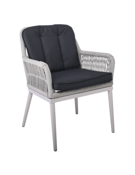ALLEY Armchair Alu-Wicker Grey-Cushions Anthracite