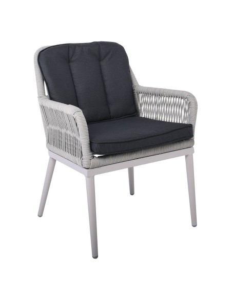 ALLEY Armchair Alu-Wicker Grey-Cushions Anthracite
