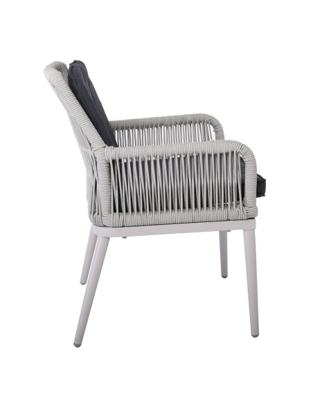 ALLEY Armchair Alu-Wicker Grey-Cushions Anthracite