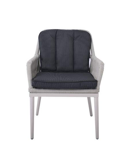 ALLEY Armchair Alu-Wicker Grey-Cushions Anthracite