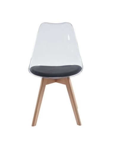 MARTIN Καρέκλα Ξύλο, PET Clear, PU...