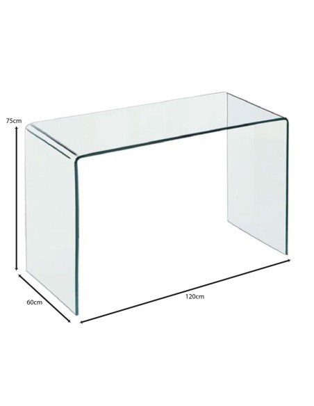 GLASSER Clear Console-Desk 120x60x75cm