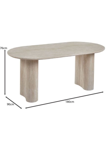 DIAZ Table 180x90cm MDF Natural Stone