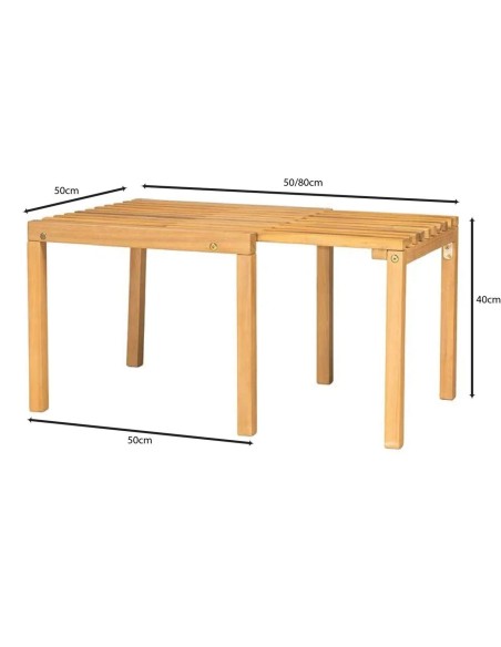 COZY Extend.Side Table 50+(30)x50cm, Acacia Natural