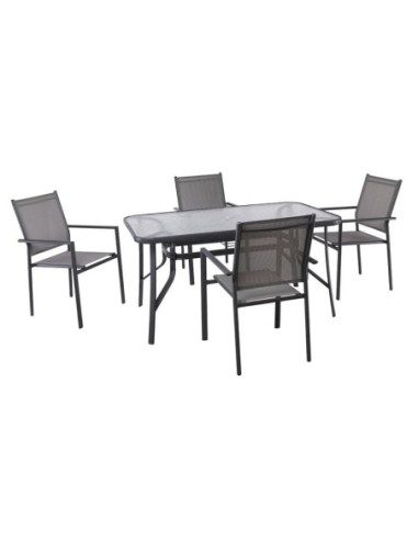LANSON Set (Table 120x70+4 Armchairs)...