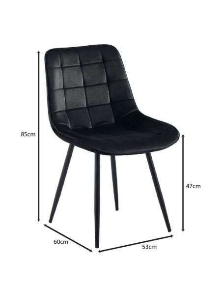 MYRIAM-R Chair Metal Black-Fabric Velure Black