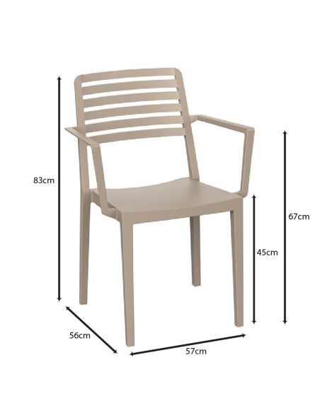 NOLA Stackable Armchair PP-UV Tortora
