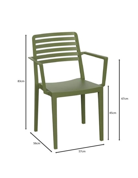 NOLA Stackable Armchair PP-UV Olive Green