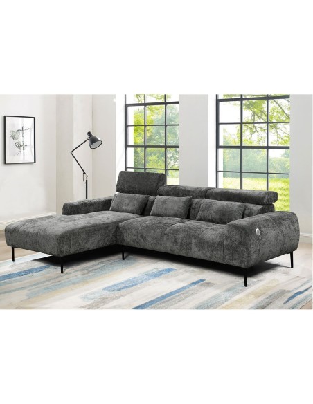 ELORA Left Facing Corner Sofa Fabric Grey