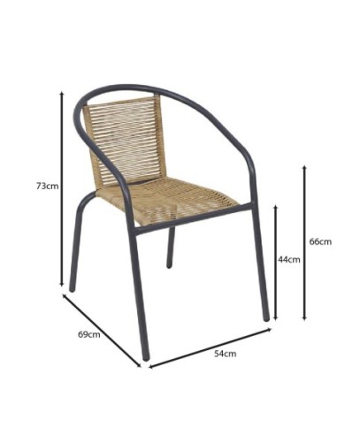 MIKA Πολυθρόνα Στοιβαζόμενη Κήπου,...