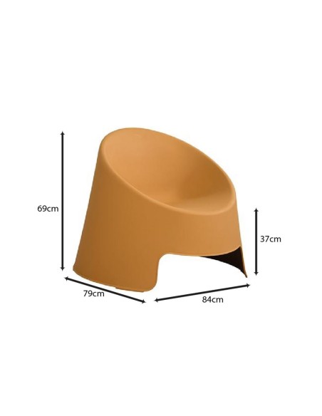 COLT Single Seat 84x79x69cm, Stackable PP-UV Egg Yellow
