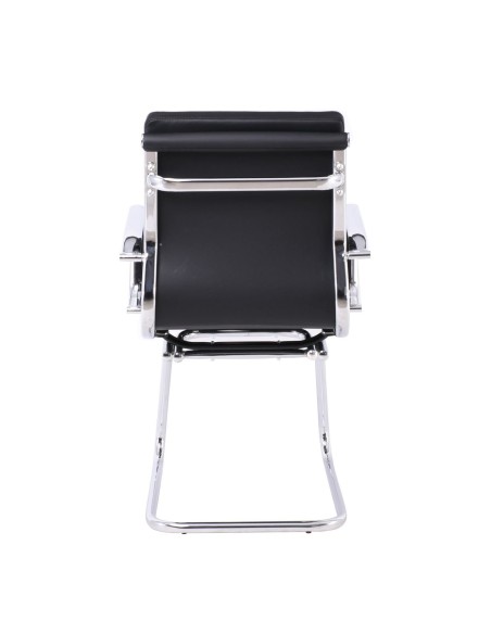 BF4800V Πολυθρόνα Γραφείου Επισκέπτη, Μέταλλο Χρώμιο, PU Μαύρο