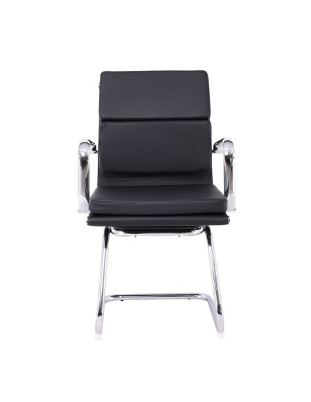 BF4800V Πολυθρόνα Γραφείου Επισκέπτη, Μέταλλο Χρώμιο, PU Μαύρο
