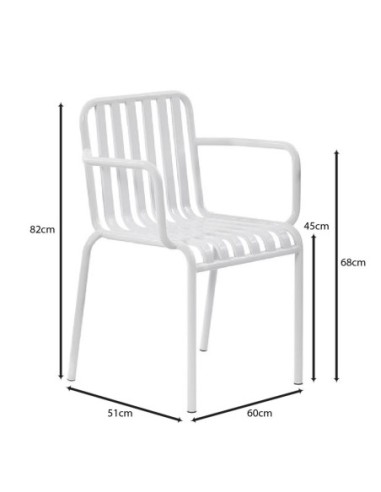 MODIAL Πολυθρόνα Μέταλλο Βαφή Άσπρο
