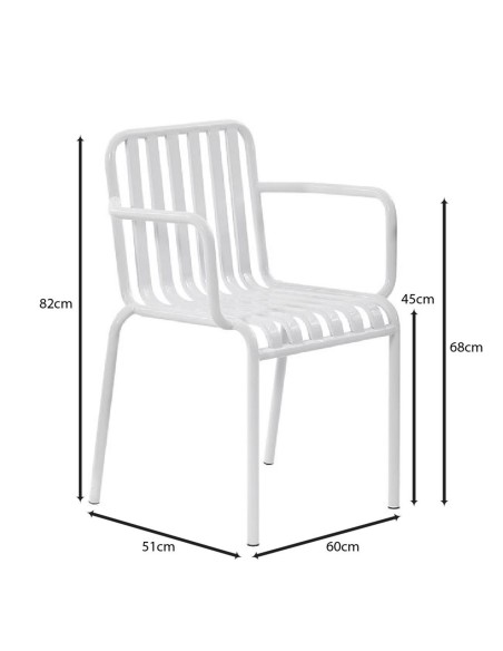 MODIAL Πολυθρόνα Μέταλλο Βαφή Άσπρο