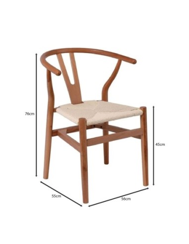 LIMA Chair Walnut, Seat Paper Rope...