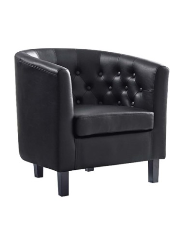 BOGA-Button Armchair Black Pvc