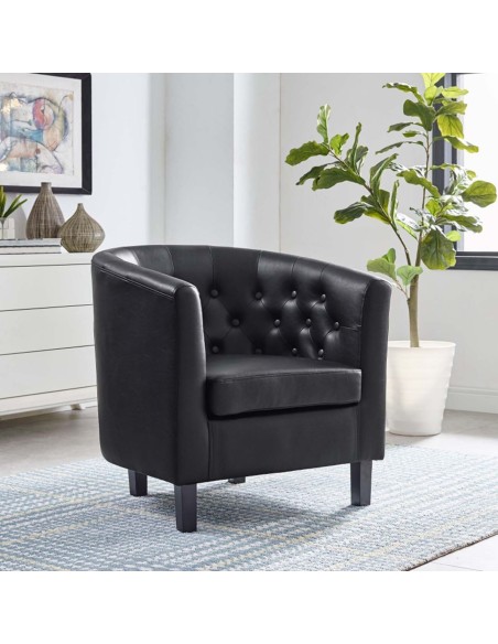 BOGA-Button Armchair Black Pvc