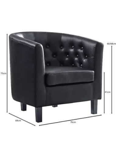 BOGA-Button Armchair Black Pvc