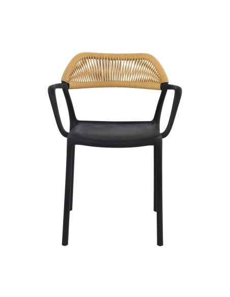 DOLLI Armchair PP-UV Black-Rope Wicker Natural