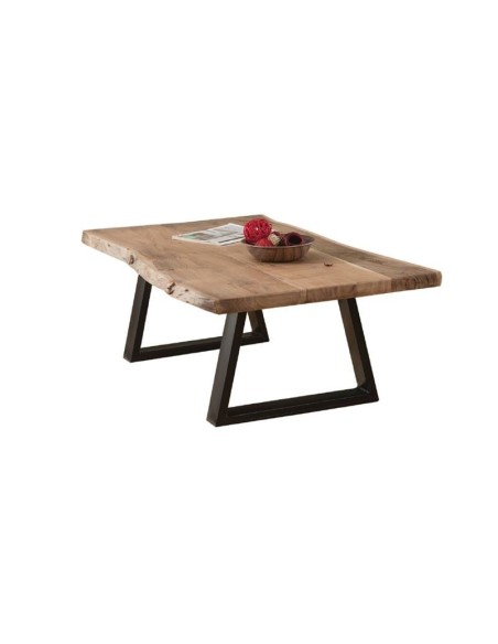 LIZARD-W Slim Coffee Table 115x65 Acacia Natural Finish (Black Paint)