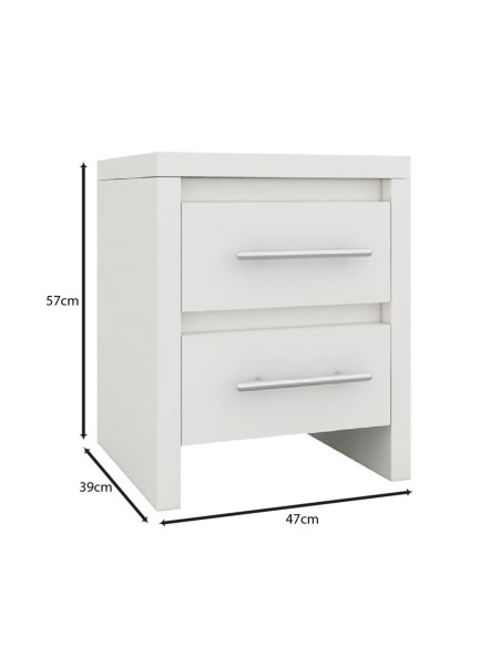 KENNEL Κομοδίνο 2 Συρτάρια, Απόχρωση Άσπρο