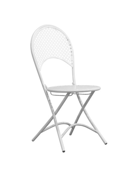 RONDO Folding Chair Metal Mesh White