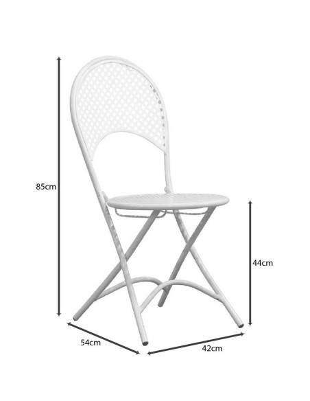 RONDO Folding Chair Metal Mesh White