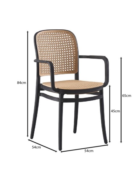 FLORENCE Stacking Armchair PP Black-Beige