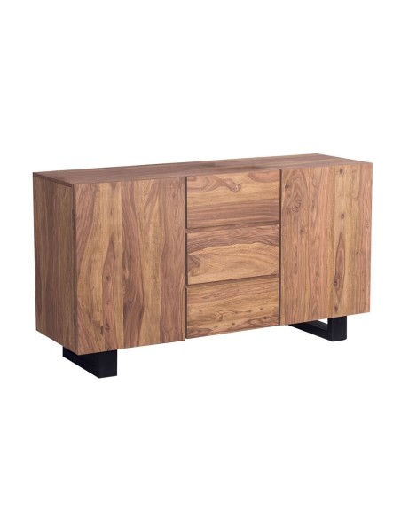 NELSON Buffet 140x45x78 Acacia Natural Finish (Black Paint)