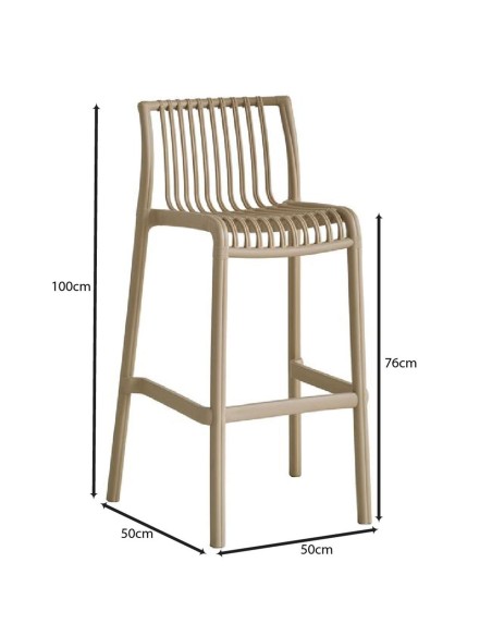 MODENA Stackable Bar Stool PP-UV Tortora