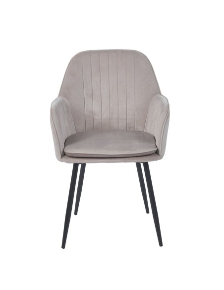 VALERY Armchair Metal Black-Fabric Velure Cappuccino