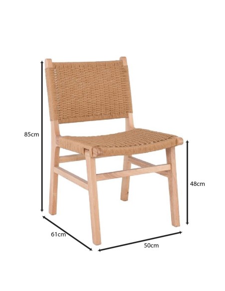 COMO Καρέκλα Τραπεζαρίας Φυσικό, Κάθισμα Paper Rope