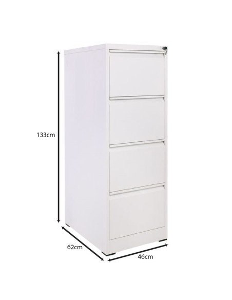 4 DRAWER Cabinet H.133 White